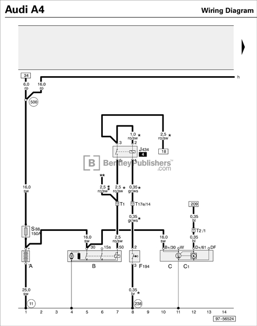 Wiring diagrams and component locations.