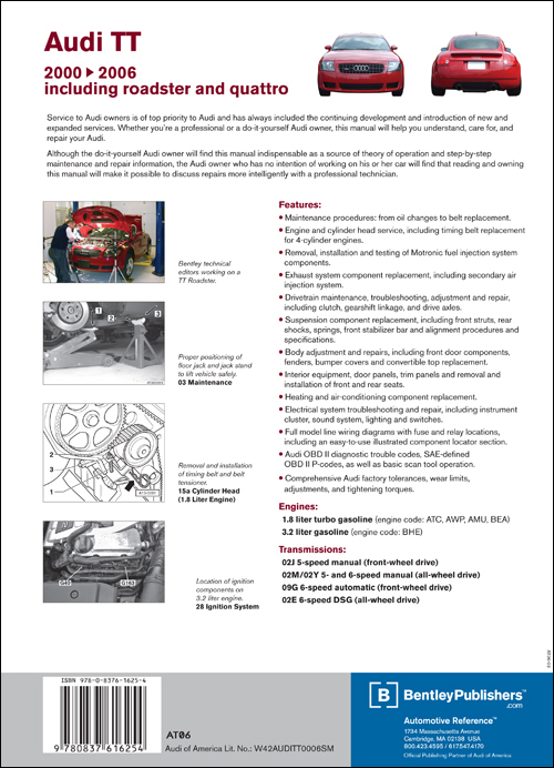 Audi TT Service Manual: 2000-2006 back cover