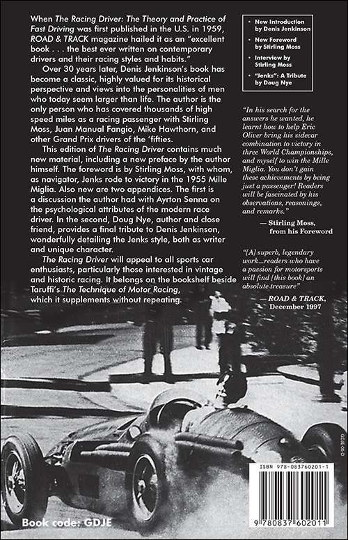 The Racing Driver by Denis Jenkinson back cover