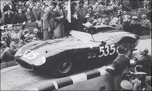 'Five seconds to go!' The author starting in the Mille Miglia of 1957.