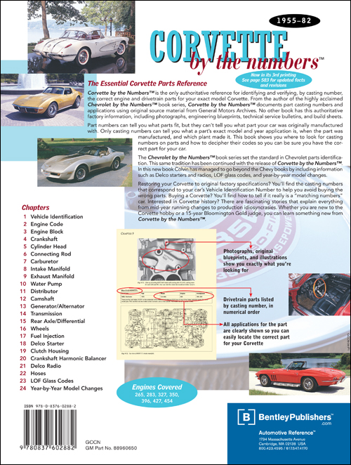 Corvette by the Numbers back cover
