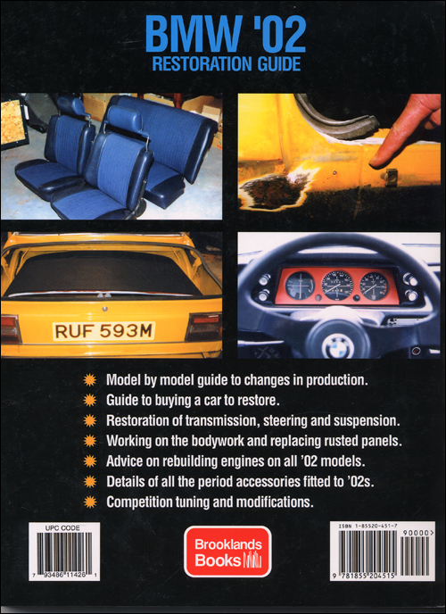 BMW '02 Restoration Guide: 1968-1976? back cover