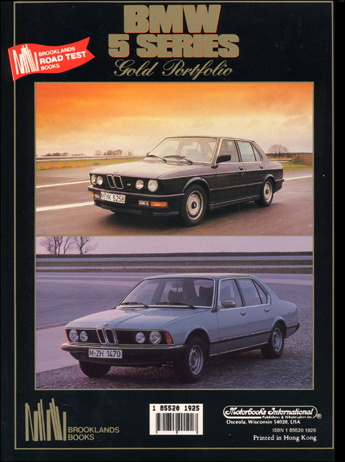 BMW 5 Series Gold Portfolio: 1981-1987? back cover