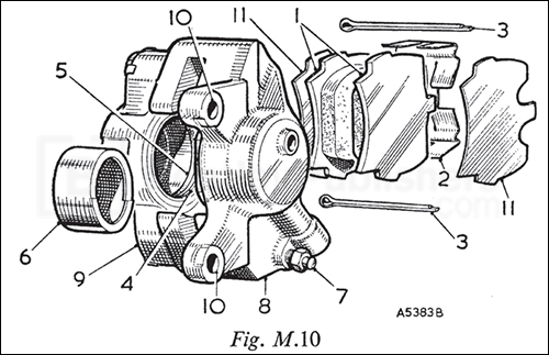 The front brake caliper components, page 172.