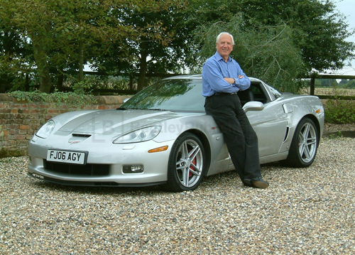 Author Karl Ludvigsen at his home with a Z06