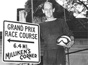 Bill Milliken earned eternal fame at Watkins Glen for his daring driving in Bugattis (Type 35,1948; Type 54, 1950), and a Miller four wheel drive (1949). Photo ca 1948.