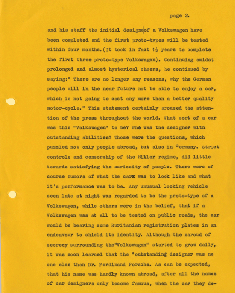 Original manuscript, typed by Edith Hopfinger - 2 of 3
