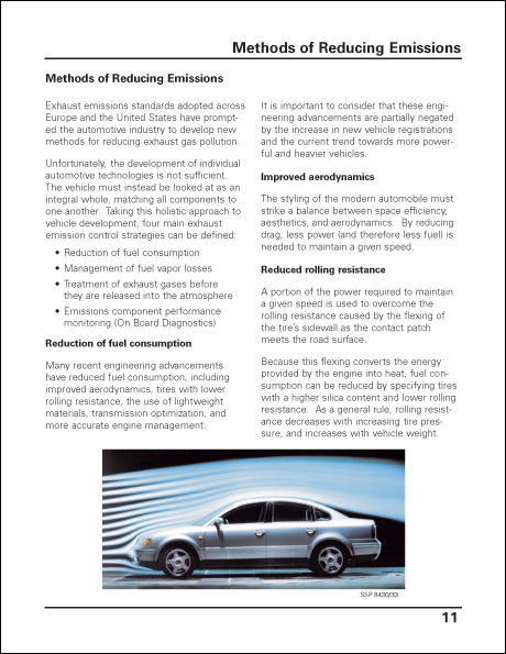 Volkswagen Motor Vehicle Exhaust Emissions Emission Control & Standards Technical Service Training Self-Study Program Methods of Reducing Emissions