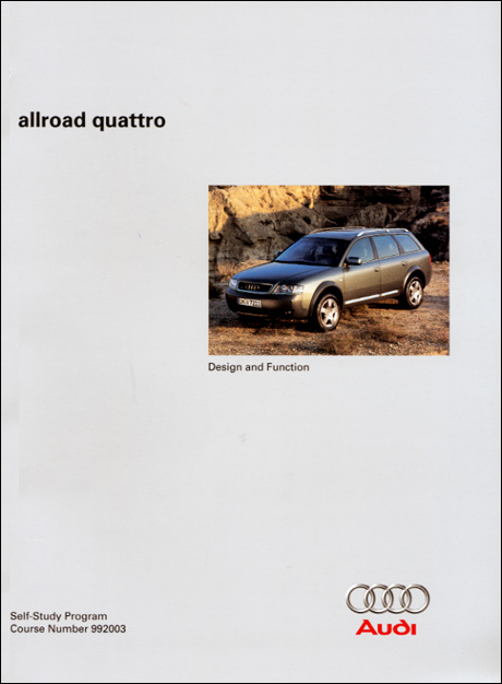 Audi allroad quattro Design and Function Technical Service Training Self-Study Program Front Cover
