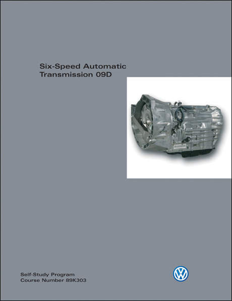 Volkswagen Six-Speed Automatic Transmission 09D Technical Service Training Self-Study Program Front Cover