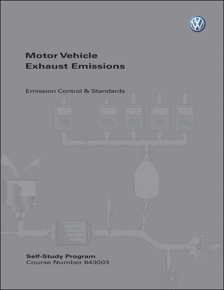 Volkswagen Motor Vehicle Exhaust Emissions Emission Control & Standards Technical Service Training Self-Study Program Front Cover