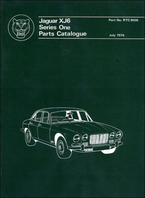 Jaguar XJ6 Series 1 Spare Parts Catalogue: 1968-1972 Front Cover