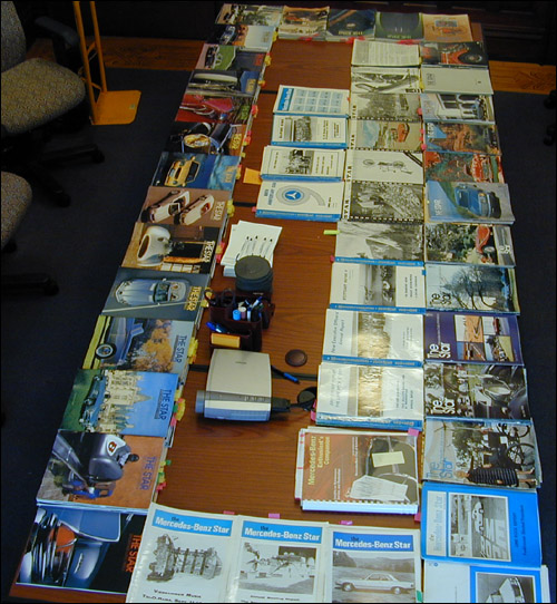 Many issues of The Star assembled for article selection