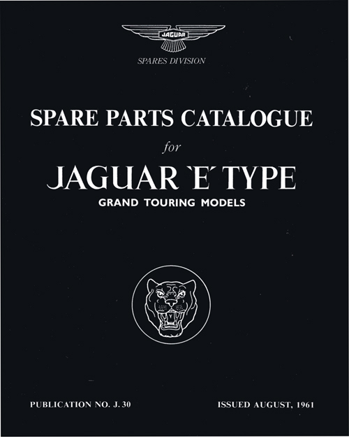 Jaguar E-type 3.8 Series 1 Spare Parts Catalogue: 1961-1964 front cover