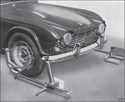 Checking front wheel alignment, page 277